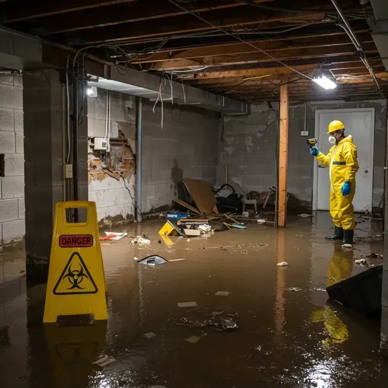 Flooded Basement Electrical Hazard in Johnsonville, TN Property